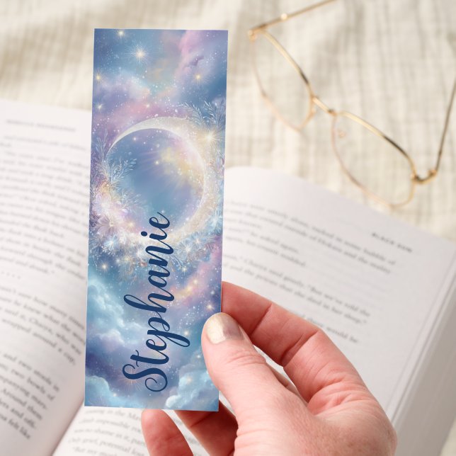 Crescent Moon Glow Stars Sky Bookmarks (Hand)