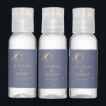 crescent moon gold celestial wedding hand sanitize sanitizer<br><div class="desc">Our "celestial gold" collection features beautiful crescent moon with gold stars in various designs on a velvet midnight blue background paired with elegant fonts. Easy to you to customize and you can choose among many items from this collection in our store.</div>