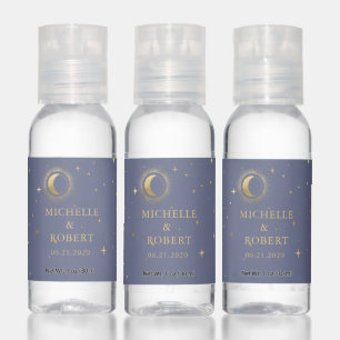 crescent moon gold celestial wedding hand sanitize sanitizer