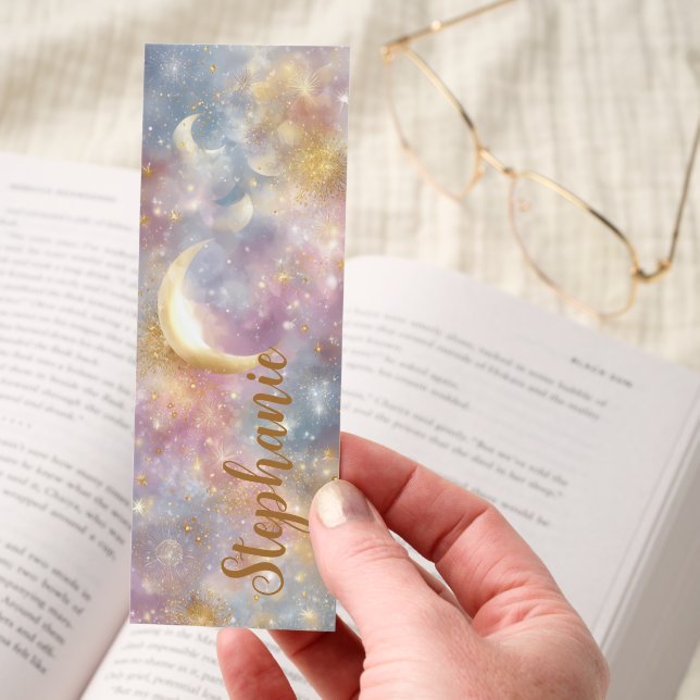 Crescent Moon Gold Fireworks Bookmarks (Hand)