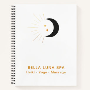 *~* Crescent Moon Gold Moon Beams Twinkle Stars Notebook