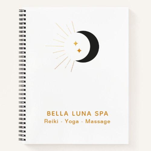 *~*  Crescent Moon Gold Moon Beams Twinkle Stars Notebook