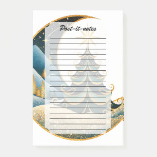 Crescent Moon Gold Winter Christmas Wonderland Post-it Notes