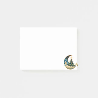 Crescent Moon Gold Winter Christmas Wonderland Post-it Notes