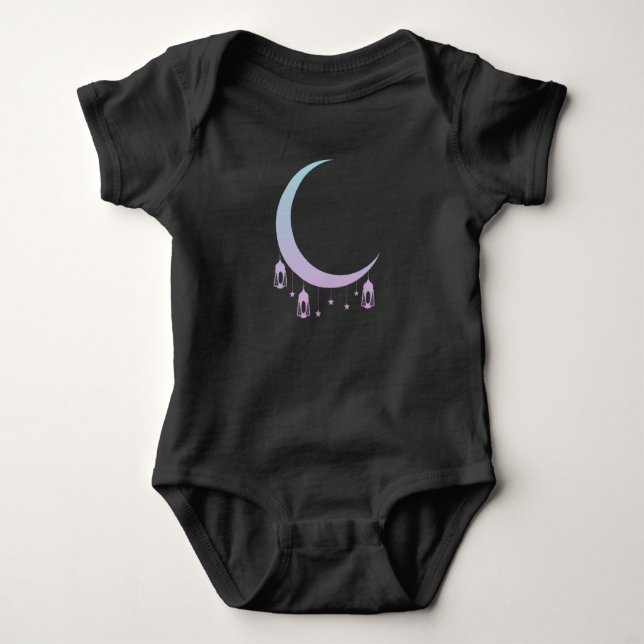 Crescent Moon Gothic Spiritual Pastel Goth Baby Bodysuit (Front)