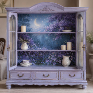 Crescent Moon Lavender Garden Decoupage Tissue Paper