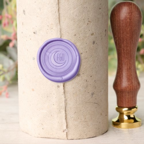 Crescent Moon Monogram Wax Seal Wax Seal Stamp