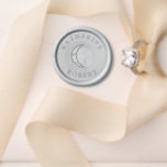 Crescent Moon Monogram Wedding Wax Seal Stamp<br><div class="desc">Our ''Blue Sky Watercolor Landscape Wedding'' collection features serene landscape illustrations paired with a simple yet elegant script in which all your personalized information is written. Check out our store for more items from this collection.</div>