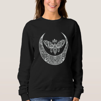 Crescent Moon Moth Vintage Goth Horror Antisocial  Sweatshirt