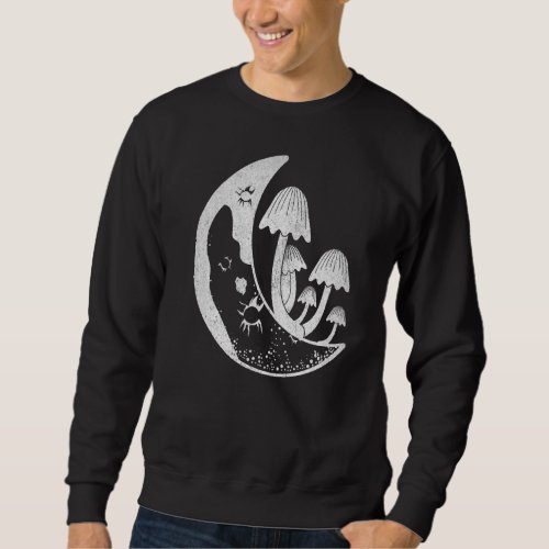 Crescent Moon Mushroom Celestial Cottagecore Mushr Sweatshirt