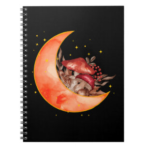 Crescent Moon Mushroom Cottagecore Fungi Mycology Notebook
