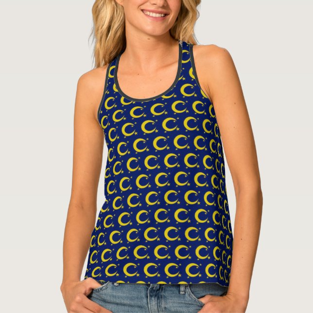 Crescent Moon Night Sky Stars Evening Astronomy Tank Top (Front)