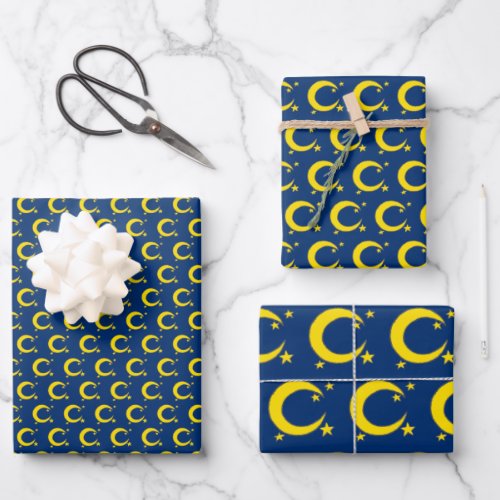 Crescent Moon Night Sky Stars Evening Astronomy Wrapping Paper Sheets