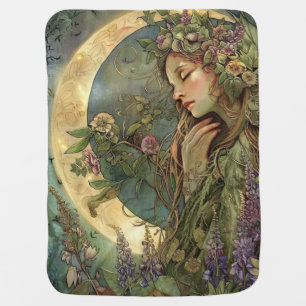 Crescent Moon Ostara Baby Blanket
