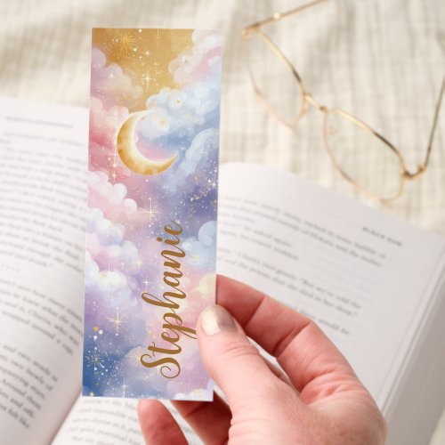 Crescent Moon Pastel Clouds Stars Bookmarks