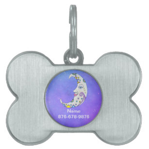 Moon Pet ID Tags Zazzle
