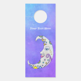 Crescent Moon Pretty Face Decorated With Colors Door Hanger