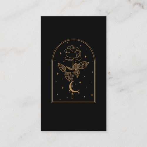Crescent Moon Rose Occult Witchcraft Wicca Business Card