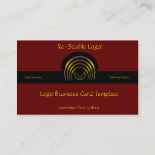 Crescent Moon Shaped Gold Logo Business Card