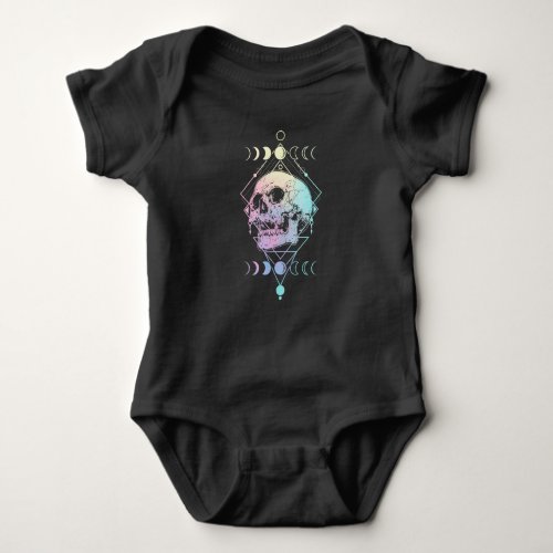 Crescent Moon Skull Occult Witchcraft Pastel Goth Baby Bodysuit