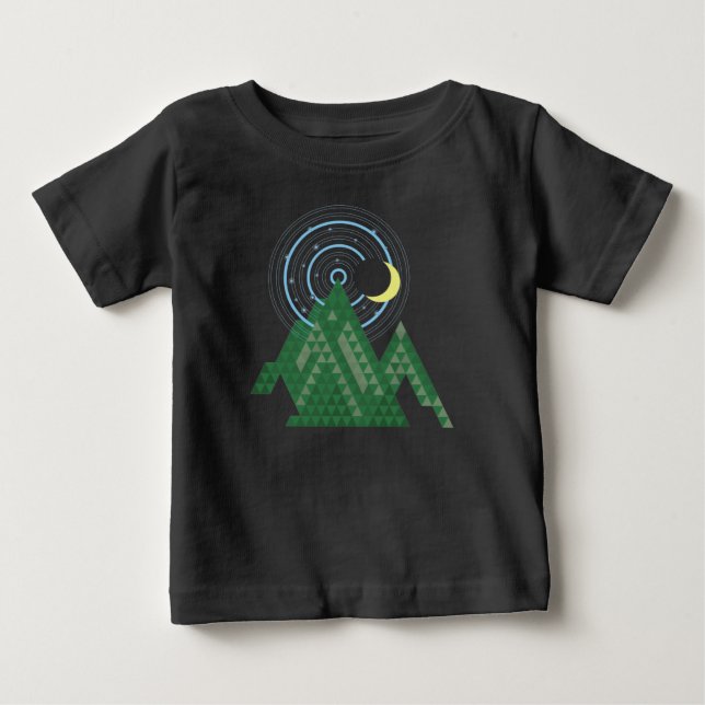  crescent moon sky in the mountain baby T-Shirt (Front)
