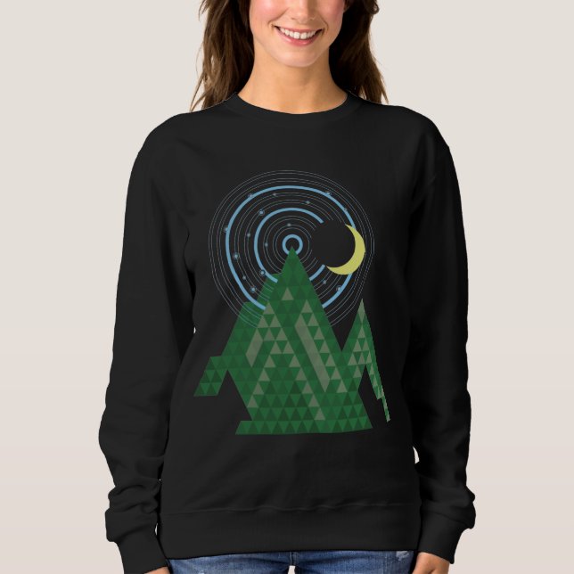  crescent moon sky in the mountain sweatshirt (Front)