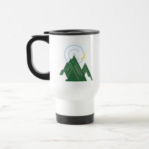  crescent moon sky in the mountain travel mug
