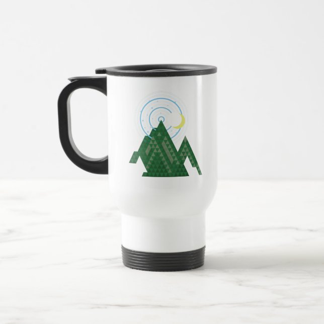  crescent moon sky in the mountain travel mug (Left)