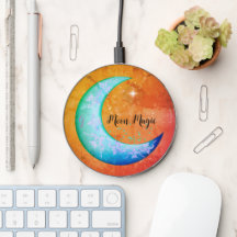 Crescent Moon Sparkly Orange Boho Phone