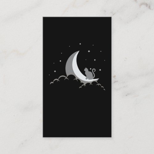 Crescent Moon Spiritual Cat Gothic Pastel Wicca Business Card
