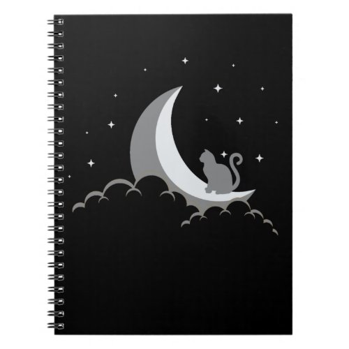 Crescent Moon Spiritual Cat Gothic Pastel Wicca Notebook