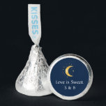 Crescent Moon Starry Night Chocolate Wedding Hershey®'s Kisses®<br><div class="desc">Introducing our charming chocolate wedding favors from the Crescent Moon Starry Night collection. These delightful treats feature Hershey's Kisses wrapped in an enchanting navy blue center wrapper adorned with a captivating crescent moon and shimmering gold stars at the center. The celestial design sets the stage for a magical and romantic...</div>