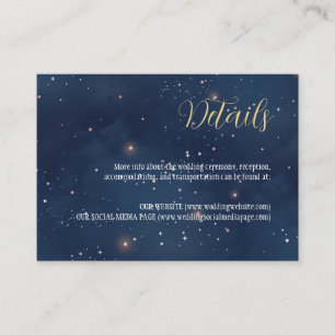 Crescent Moon Starry Night Navy Enclosure Card