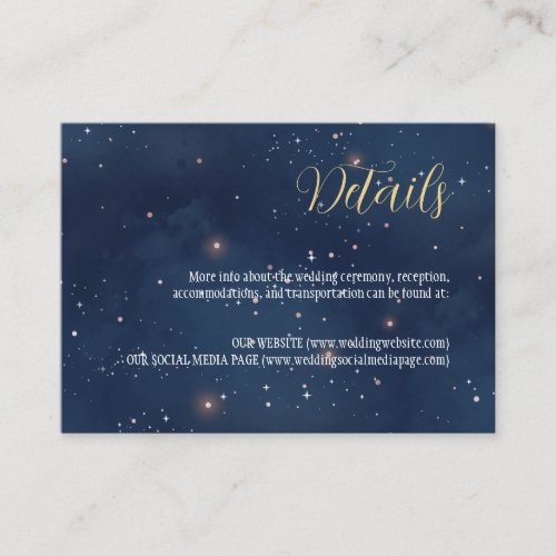 Crescent Moon Starry Night Navy Enclosure Card