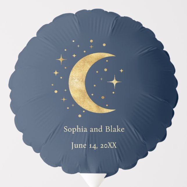 Crescent Moon Starry Night Wedding Balloon (Front)