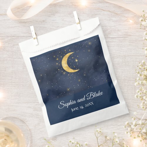 Crescent Moon Starry Night Wedding Favor Bags