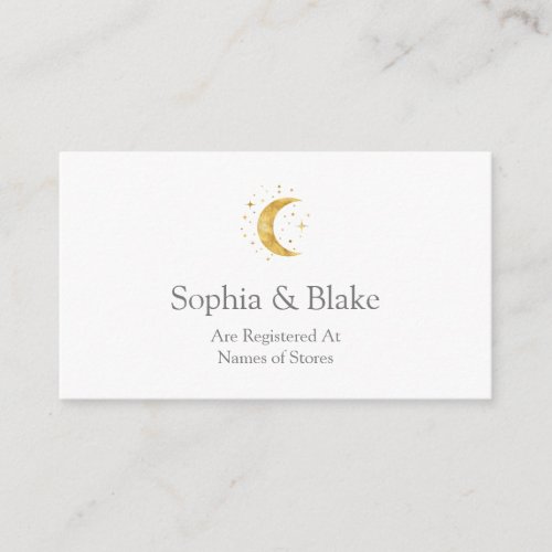 Crescent Moon Starry Night Wedding Registry Enclosure Card