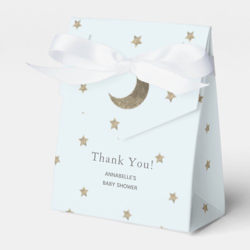 Crescent Moon  Stars Blue Baby Shower Gift Box