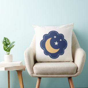 Crescent Moon & Stars Pillow