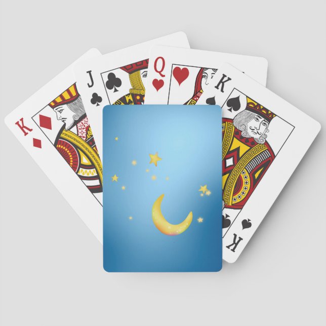 Crescent moon stars poker cards (Back)