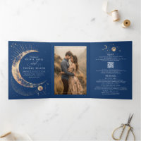 Crescent Moon Sun Halo Celestial Wedding Photo