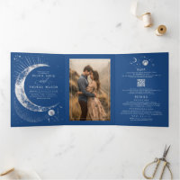 Crescent Moon Sun Halo Celestial Wedding Photo