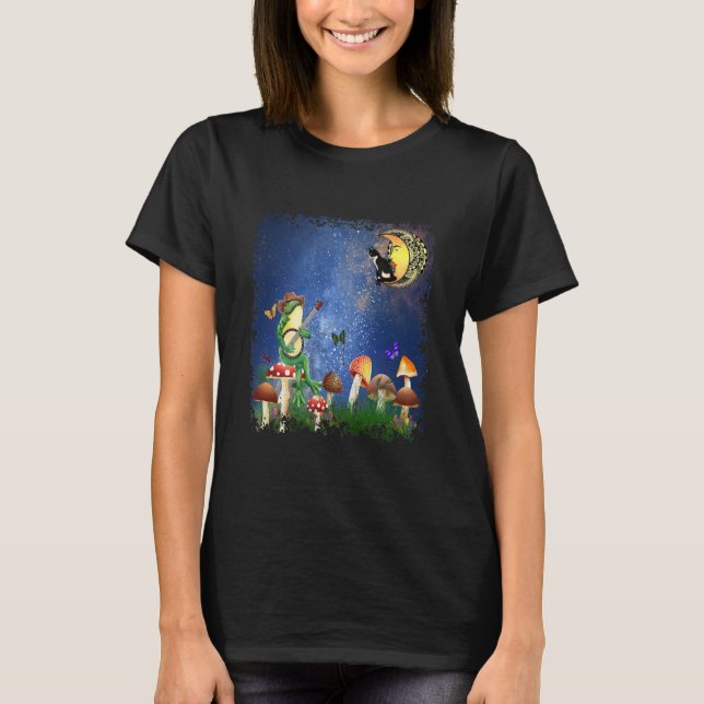 Crescent Moon Tarot Cat Aesthetic T-Shirt (Front)