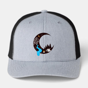 Crescent Moon Tent Camping Campfire Stream Hat