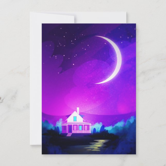 Crescent Moon Thank You Card (Front)
