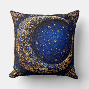 Crescent moon throw pillow