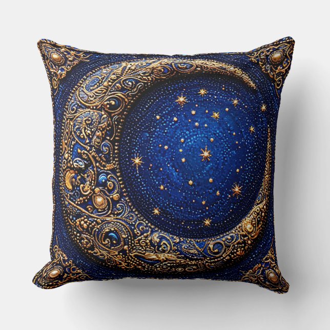 Crescent moon throw pillow (Front)