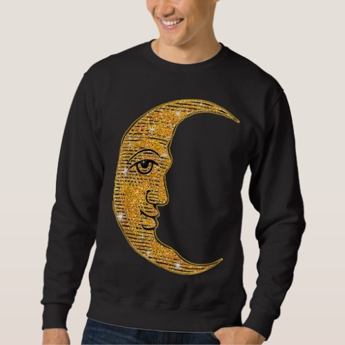 Crescent Moon Vintage Man in the Moon Sweatshirt
