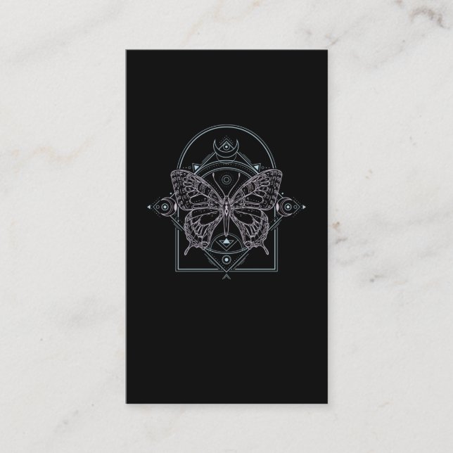 Crescent Moon Wicca Gothic Spiritual Pastel Butter Business Card (Front)