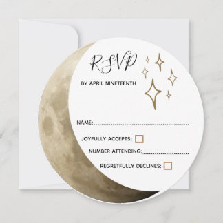 Crescent Moon Wiccan Handfasting RSVP Invitation